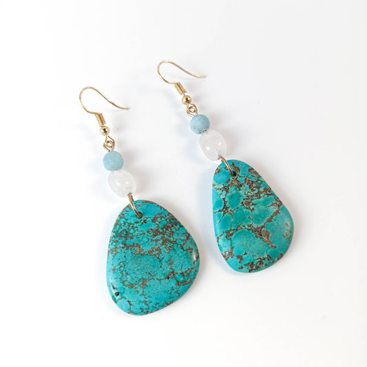 Green Blue Turquoise Earrings