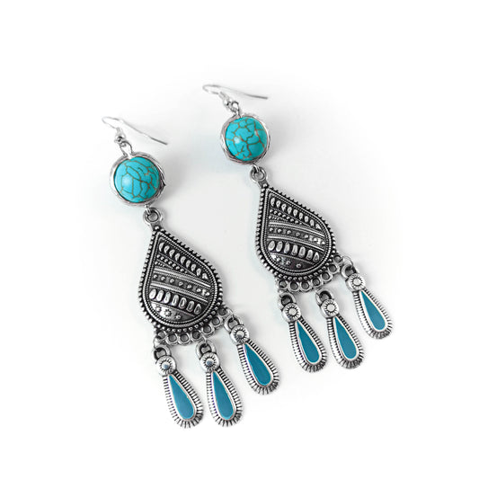 Howlite Tribal Chandelier Earrings