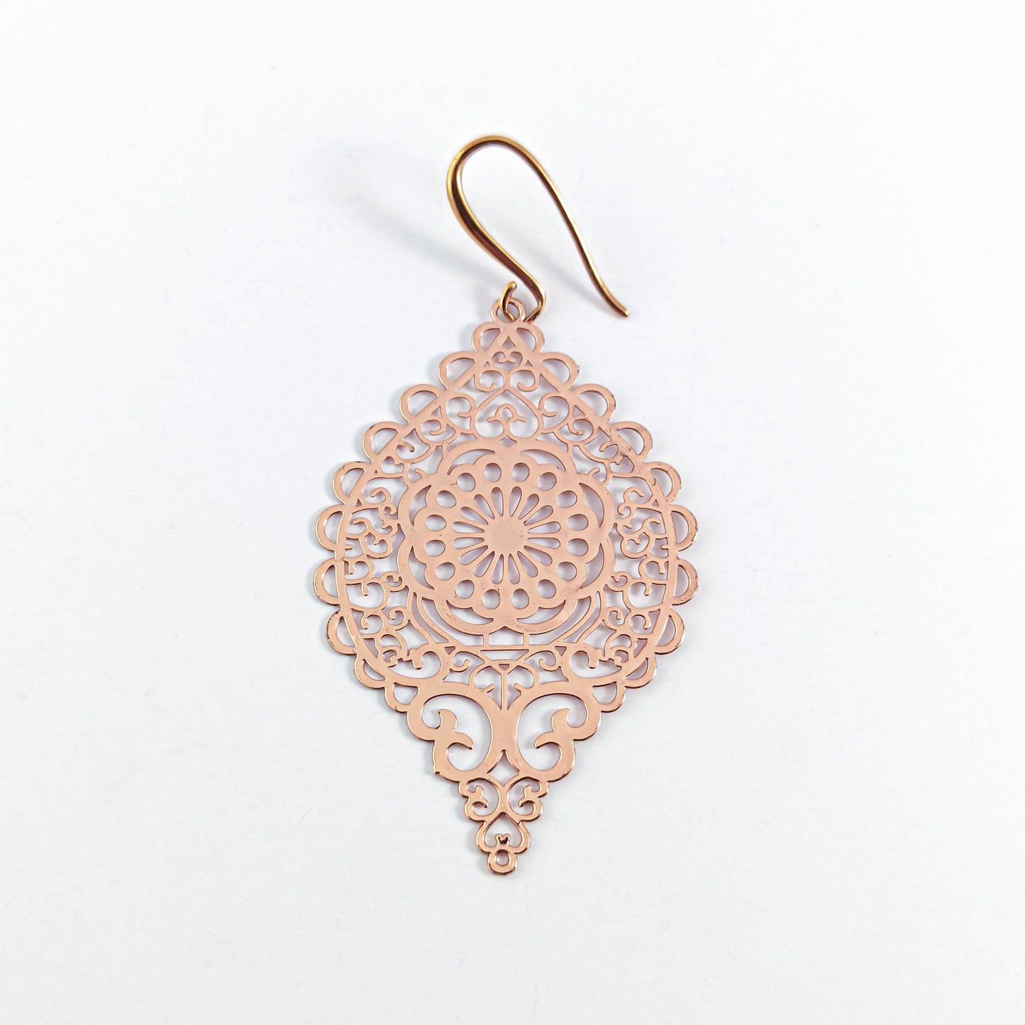 Boucles d'Oreilles Filigrane Plaqué Or Rose