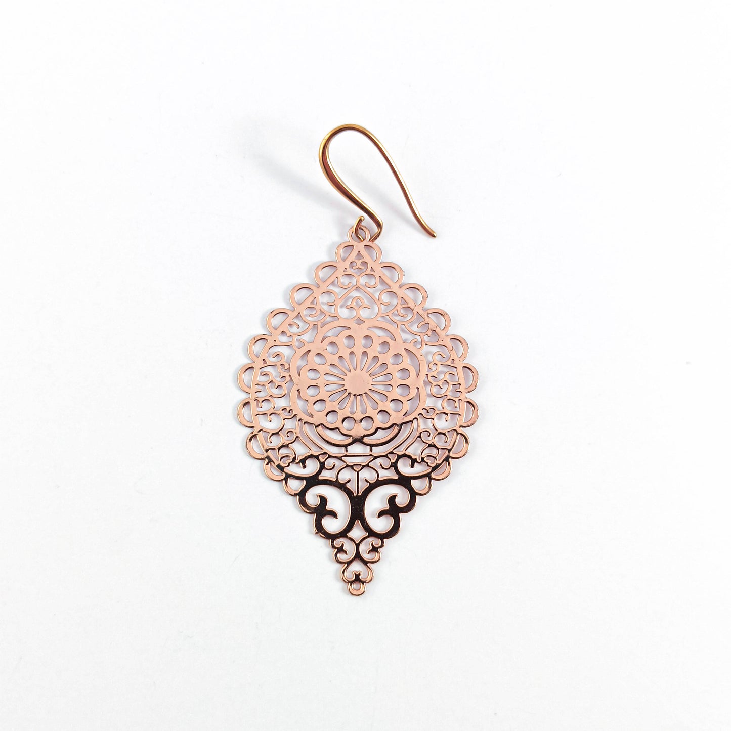 Boucles d'Oreilles Filigrane Plaqué Or Rose