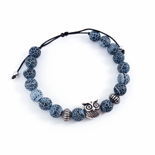 Blue Owl Bracelet with Gemstones