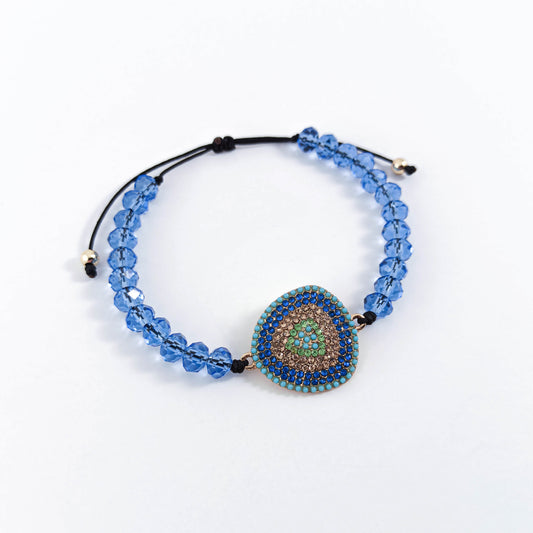 Beautiful Blue Crystal Bracelet with Zircons