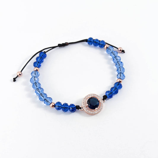 Blue Crystal Bracelet with Zircons
