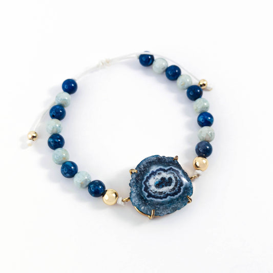 Blue Quartz Adjustable Bracelet
