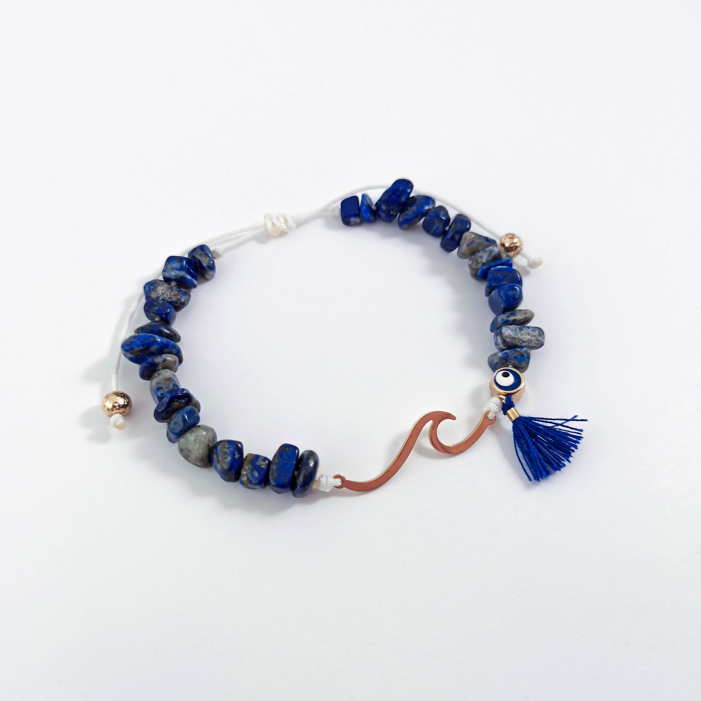 Bracelet Summer Wave avec éclats de Lapis Lazuli