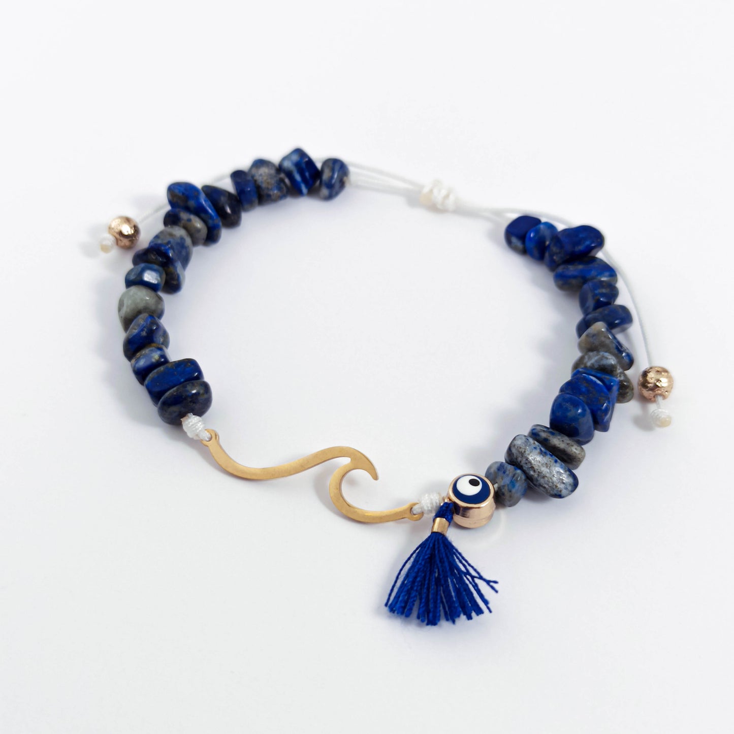 Bracelet Summer Wave avec éclats de Lapis Lazuli