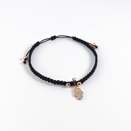 Bracelet de protection en macramé avec main Hamsa