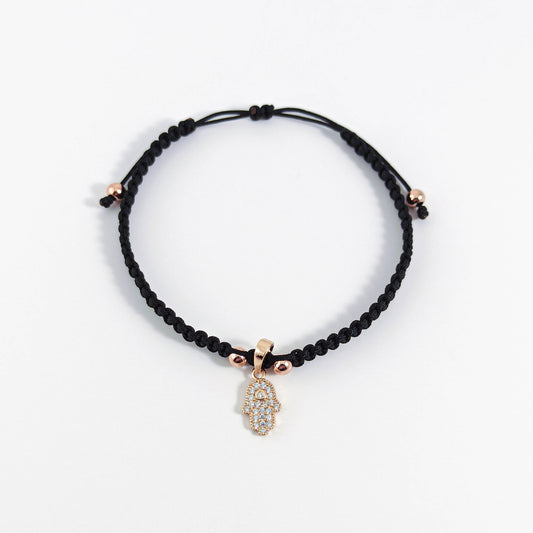 Bracelet de protection en macramé avec main Hamsa