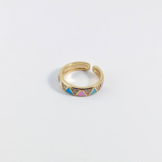 Girly Geometric Ring in Pastel Colors