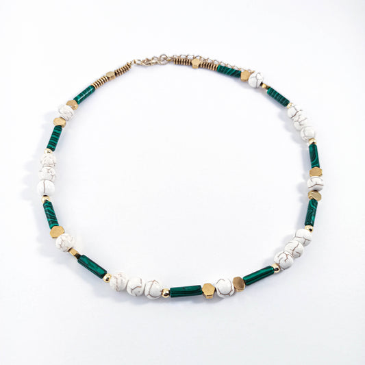 Beaded Necklace with Natural Gemstones
