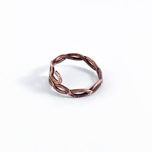 Copper Wire Hammered Ring