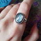 Boho Silver Ring with Kyanite Gemstone in Aquamarine Handmade Jewelry for Women Minimalist Design