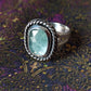 Boho Silver Ring with Kyanite Gemstone in Aquamarine Handmade Jewelry for Women Minimalist Design
