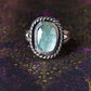 Boho Silver Ring with Kyanite Gemstone in Aquamarine Handmade Jewelry for Women Minimalist Design