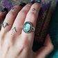 Boho Silver Ring with Kyanite Gemstone in Aquamarine Handmade Jewelry for Women Minimalist Design