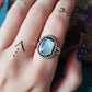 Boho Silver Ring with Kyanite Gemstone in Aquamarine Handmade Jewelry for Women Minimalist Design