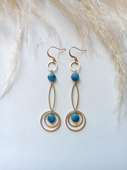 Apatite Brass Earrings