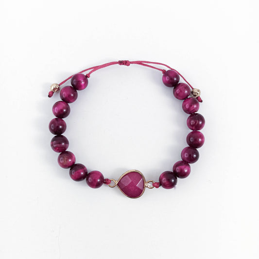 Burgundy Bracelet with Natural Gemstones