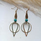 Jade Brass Geometric Earrings