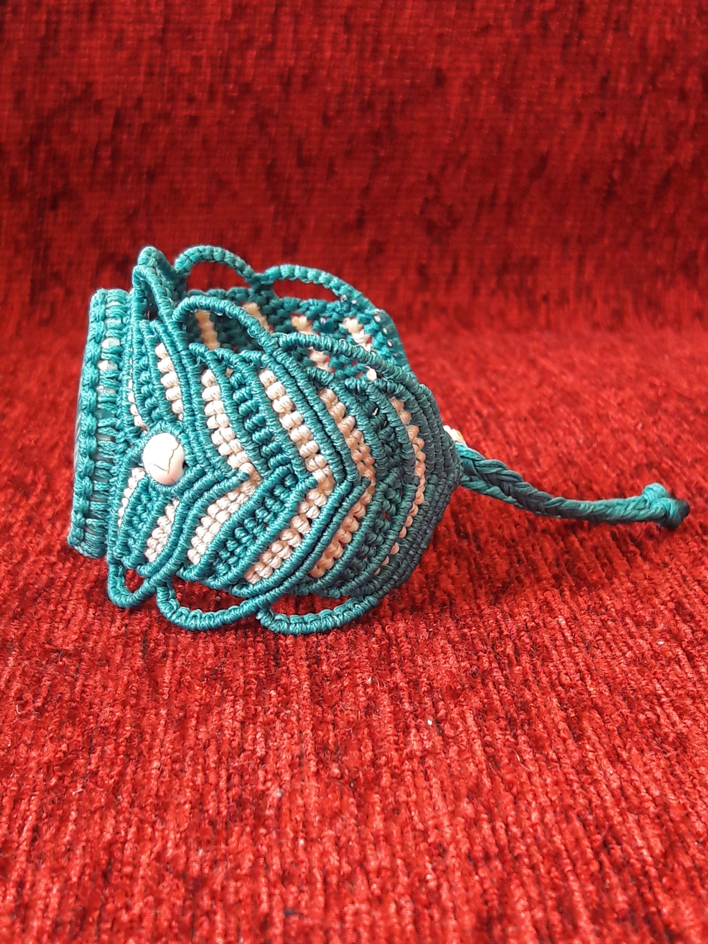 Green Micro Macrame Amazonite  Bracelet