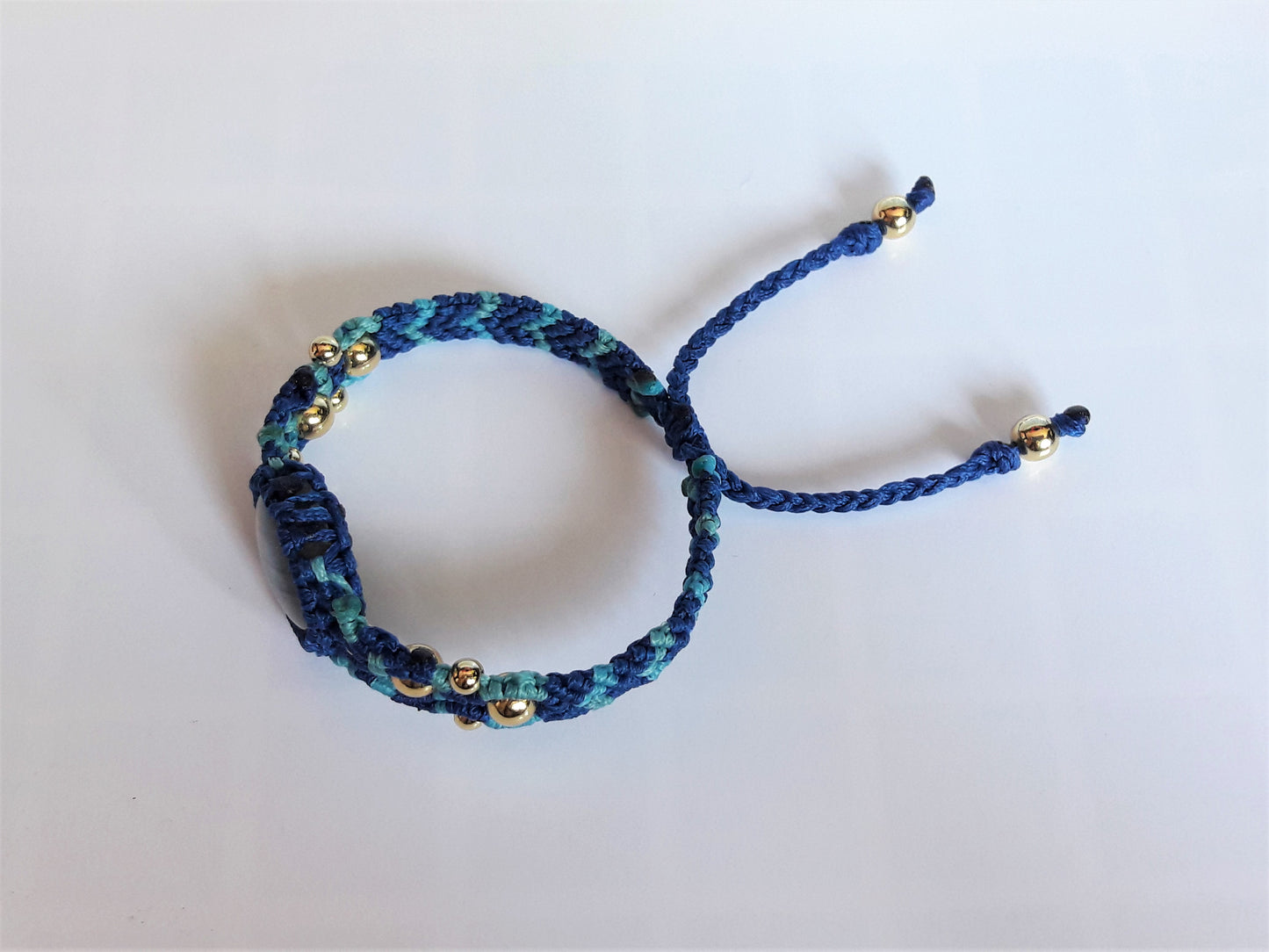 Blue - Green Labradorite Macrame Bracelet