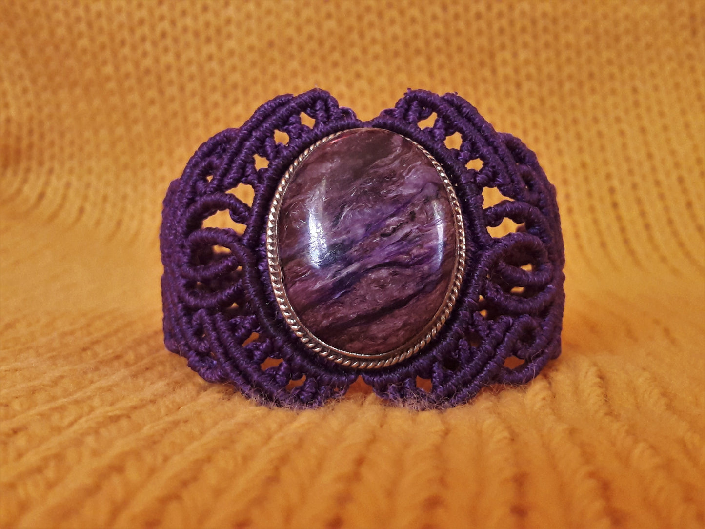 Charoite Micro Macrame Bracelet