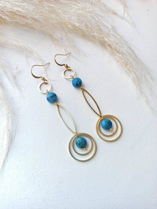 Apatite Brass Earrings