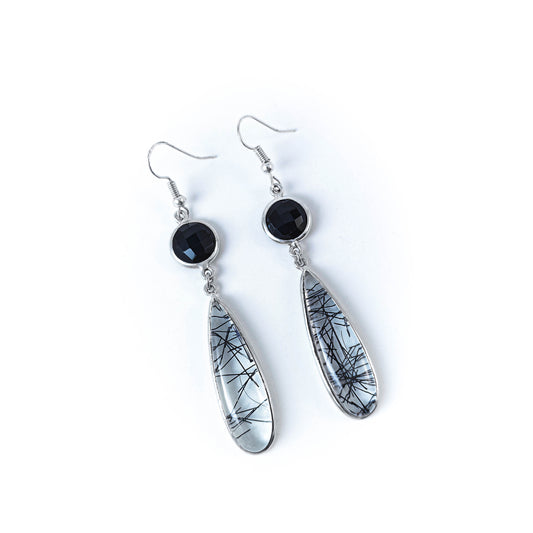 Silver Black Onyx Earrings