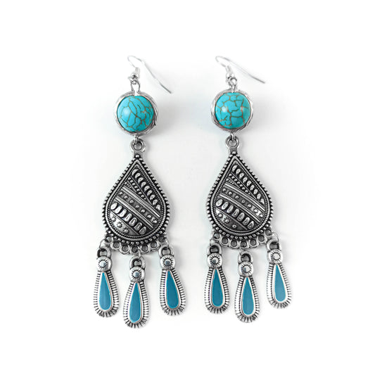 Boucles d'Oreilles Lustre Tribal Howlite