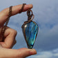 Blue Labradorite Wire Wrapped Pendant