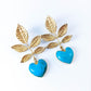 Gold Plated Turquoise Heart Earrings