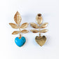 Gold Plated Turquoise Heart Earrings