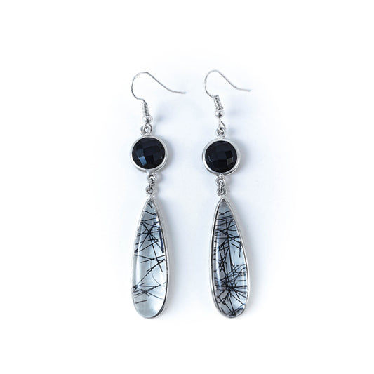 Silver Black Onyx Earrings