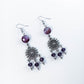 Boho Earrings with Amethyst and Crystal Beads