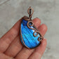 Pendentif enveloppé de fil de Labradorite bleue