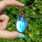 Pendentif enveloppé de fil de Labradorite bleue