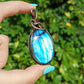 Pendentif enveloppé de fil de Labradorite bleue