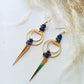 Lapis Lazuli Brass Geometric Earrings