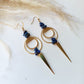Lapis Lazuli Brass Geometric Earrings