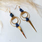 Lapis Lazuli Brass Geometric Earrings