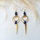 Lapis Lazuli Brass Geometric Earrings