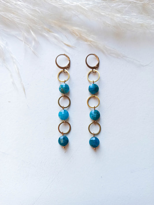 Apatite Brass Earrings