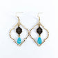 Boucles d'Oreilles Ethnique Néphrite Laiton