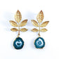 Boucles d'Oreilles Quartz Vert Plaqué Or