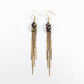 Boucles d'oreilles pendantes en or avec cristaux de zircon multicolores