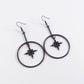 Boucles d'oreilles créoles noires avec cristaux de zircon