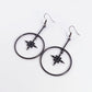 Boucles d'oreilles créoles noires avec cristaux de zircon