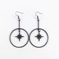 Boucles d'oreilles créoles noires avec cristaux de zircon
