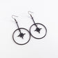 Boucles d'oreilles créoles noires avec cristaux de zircon