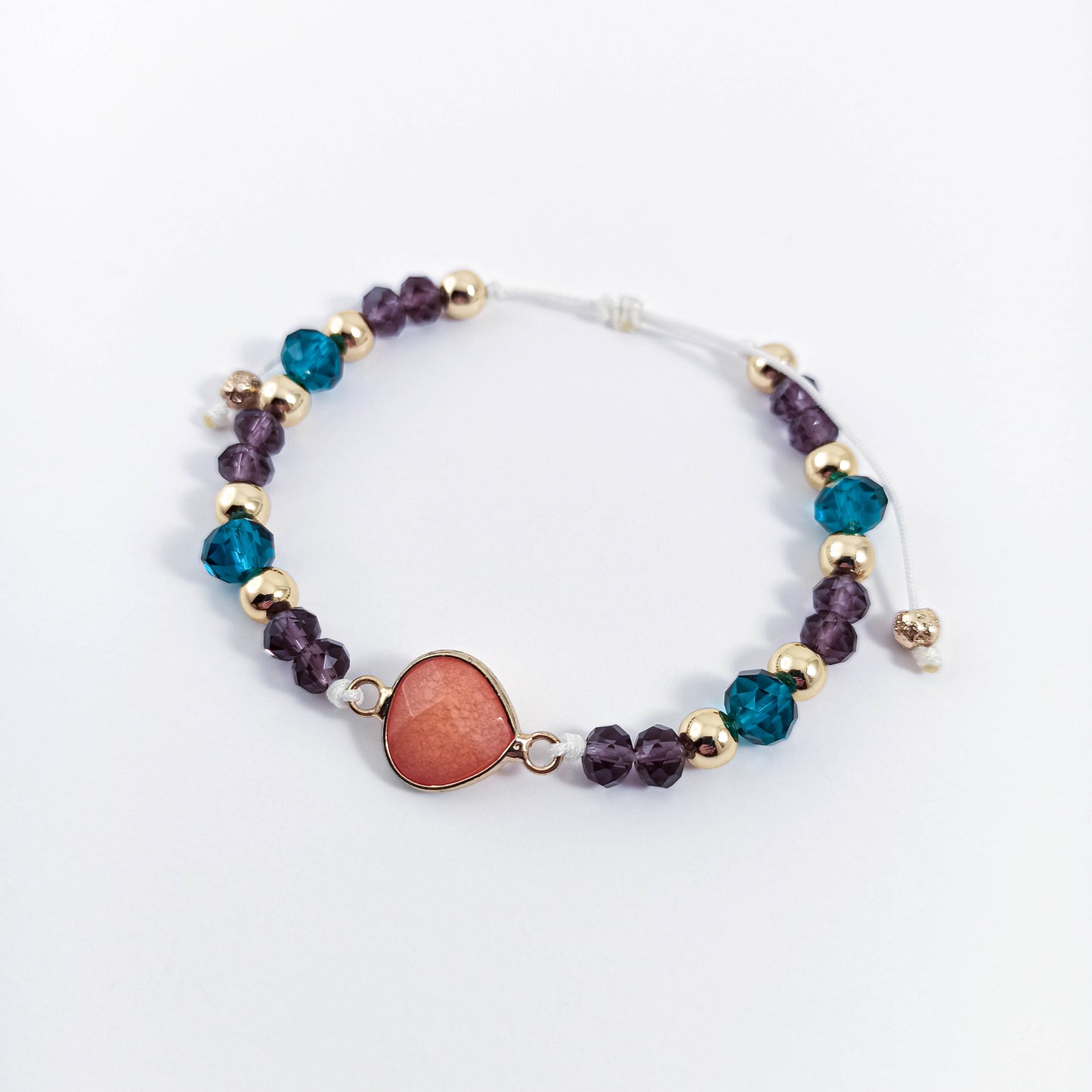 Bracelet Agate Multicolore avec Cristaux